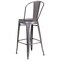 Merrick Lane Vesemir Stool with Powder Coated Metal Frame and Textured Wooden Seat